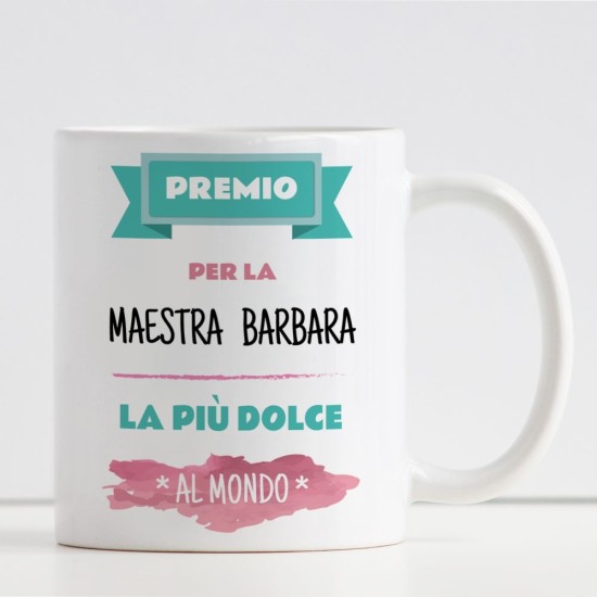 tazza personalizzata con nome per la maestra