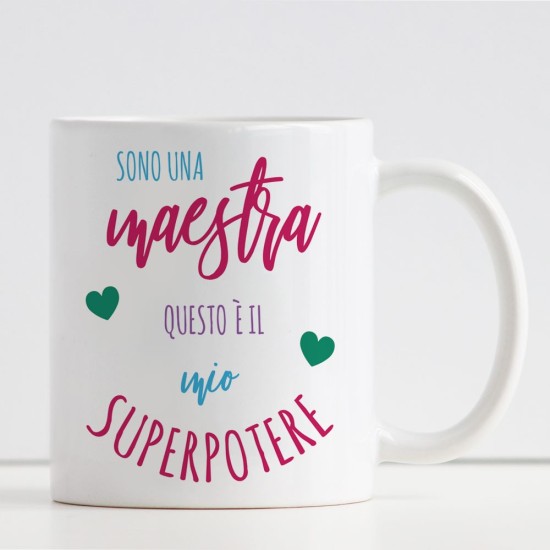 tazza personalizzata maestra superpotere