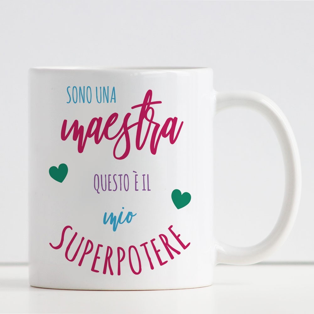 tazza personalizzata maestra superpotere