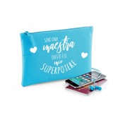 Pochette/astuccio "Sono una maestra questo è il mio superpotere" personalizzata con nome