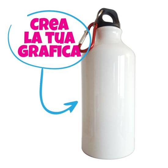 Borraccia personalizzata con foto e scritte - Bianca