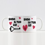Tazze per coppia di innamorati "sono il tuo lui e sono la tua lei" personalizzate