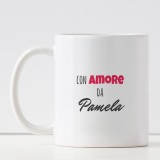 Tazza per innamorati "TI AMO COME IERI" personalizzata con nome