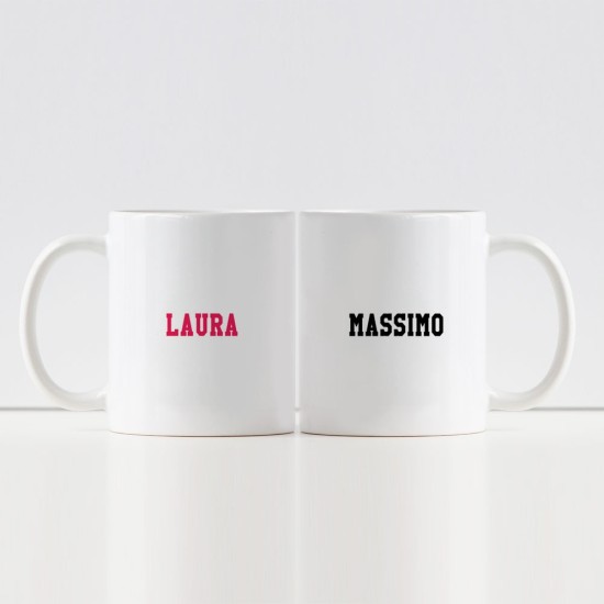 Tazze per coppia di innamorati Prince e Princess personalizzate con nome