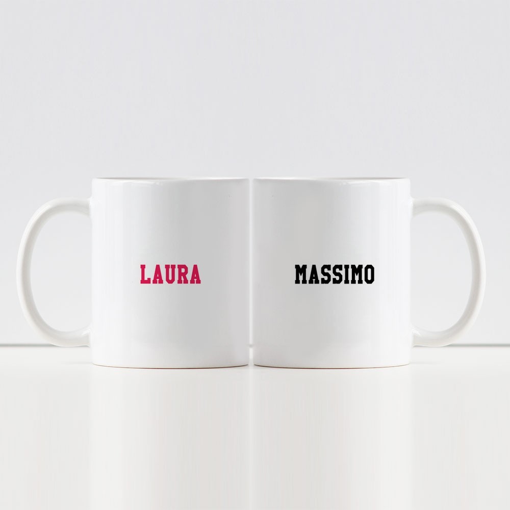 Tazze per coppia di innamorati Prince e Princess personalizzate con nome