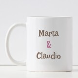 Tazza per innamorati LOVE IS IN THE AIR personalizzata con nomi
