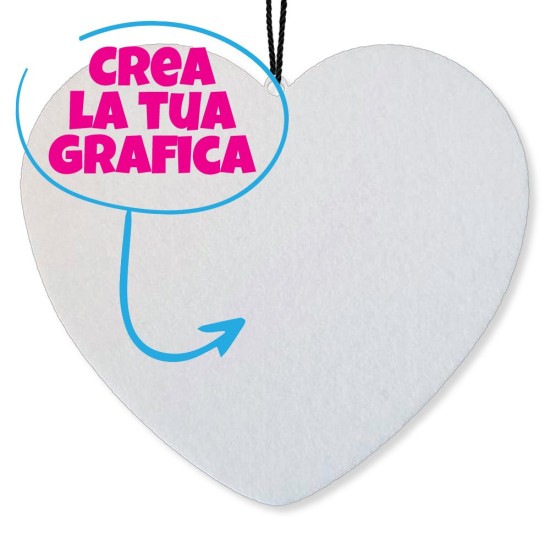 Deodorante per auto a cuore personalizzato con foto e testo