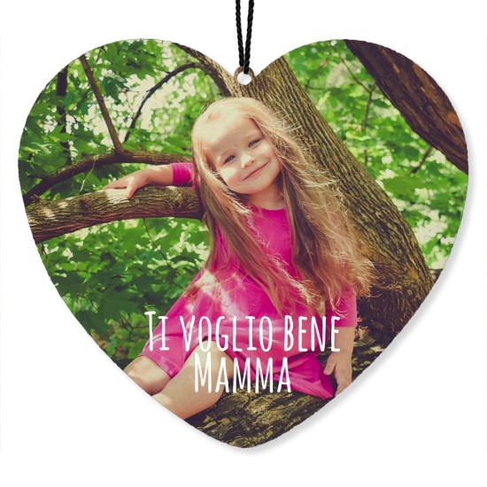 Deodorante per auto a cuore personalizzato con foto e testo