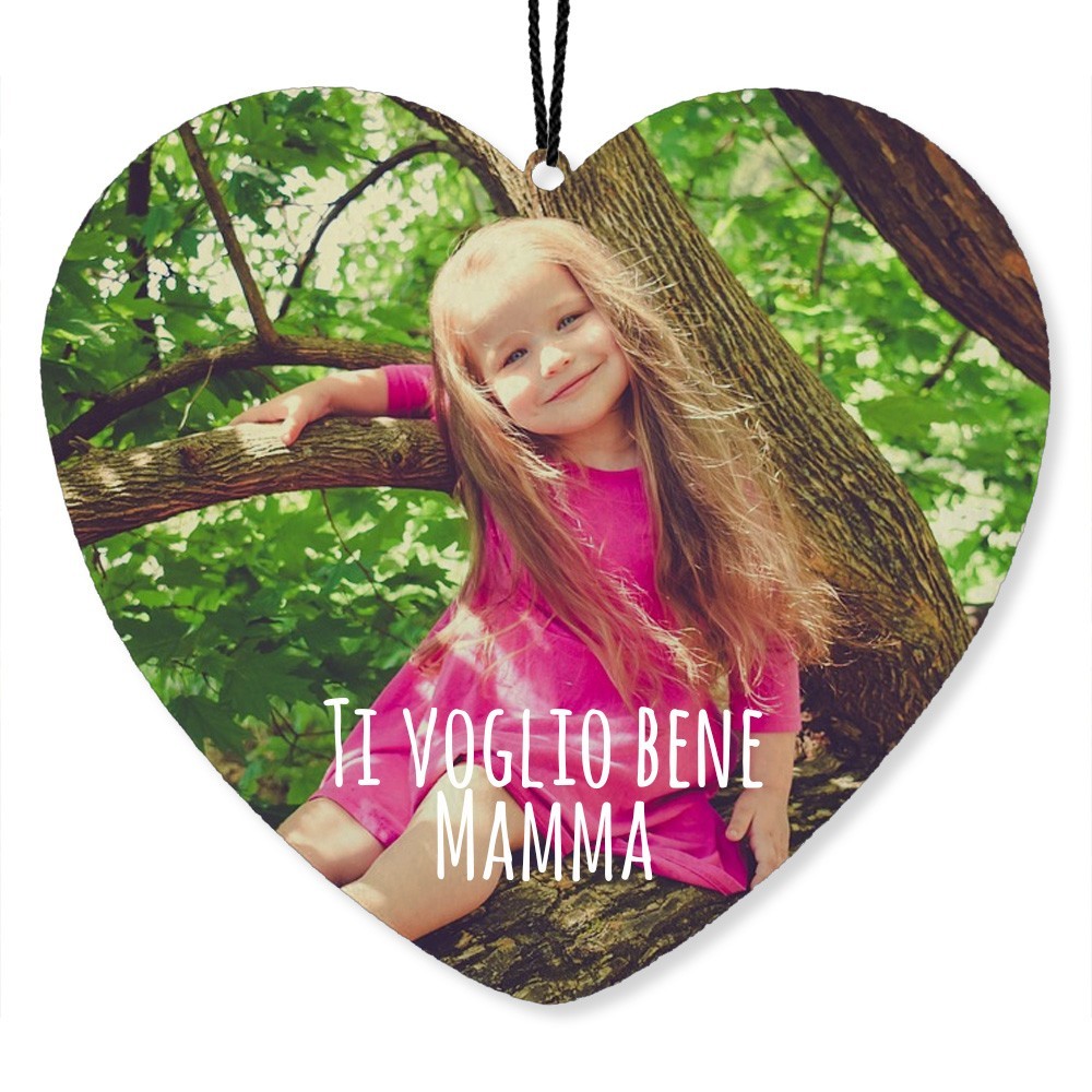 Deodorante per auto a cuore personalizzato con foto e testo
