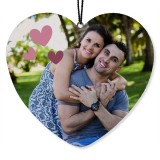 Deodorante per auto a cuore personalizzato con foto e testo
