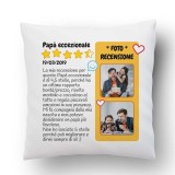 Cuscino per il papà con recensione e personalizzato con due foto