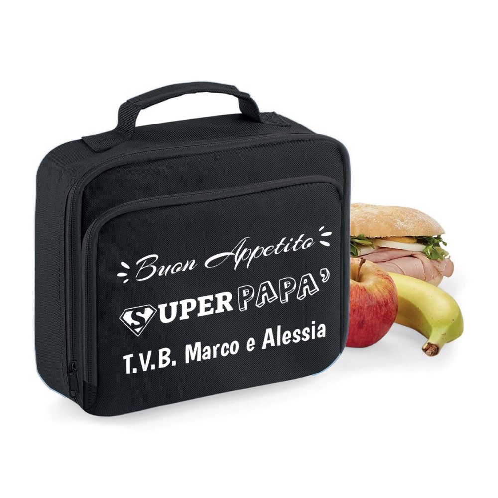 Lunch Box Borsa Frigo personalizzata Buon Appetito Super Papà