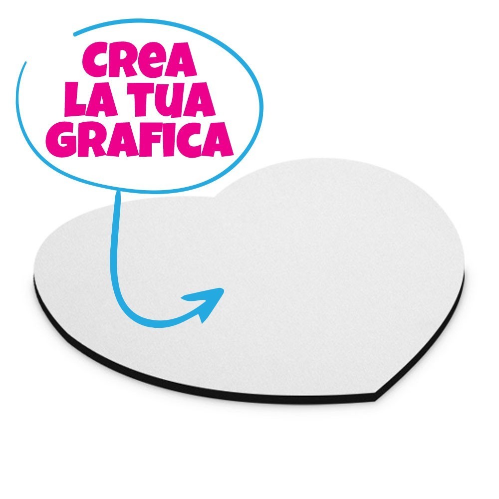 Tappetino Mouse / Mouse pad cuore personalizzato con foto e scritte