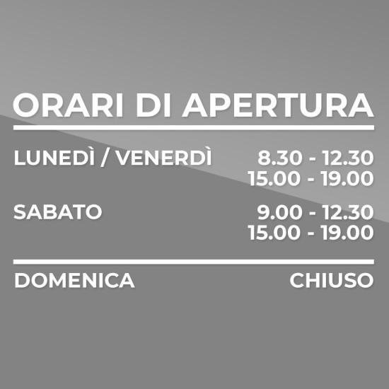 orario adesivo per il tuo negozio