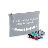 Pochette/astuccio regalo per la nonna "Solo le mamme migliori si trasformano in nonne super" personalizzata