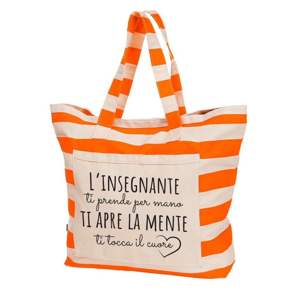 Borsa mare maestra / insegnante con frase personalizzata