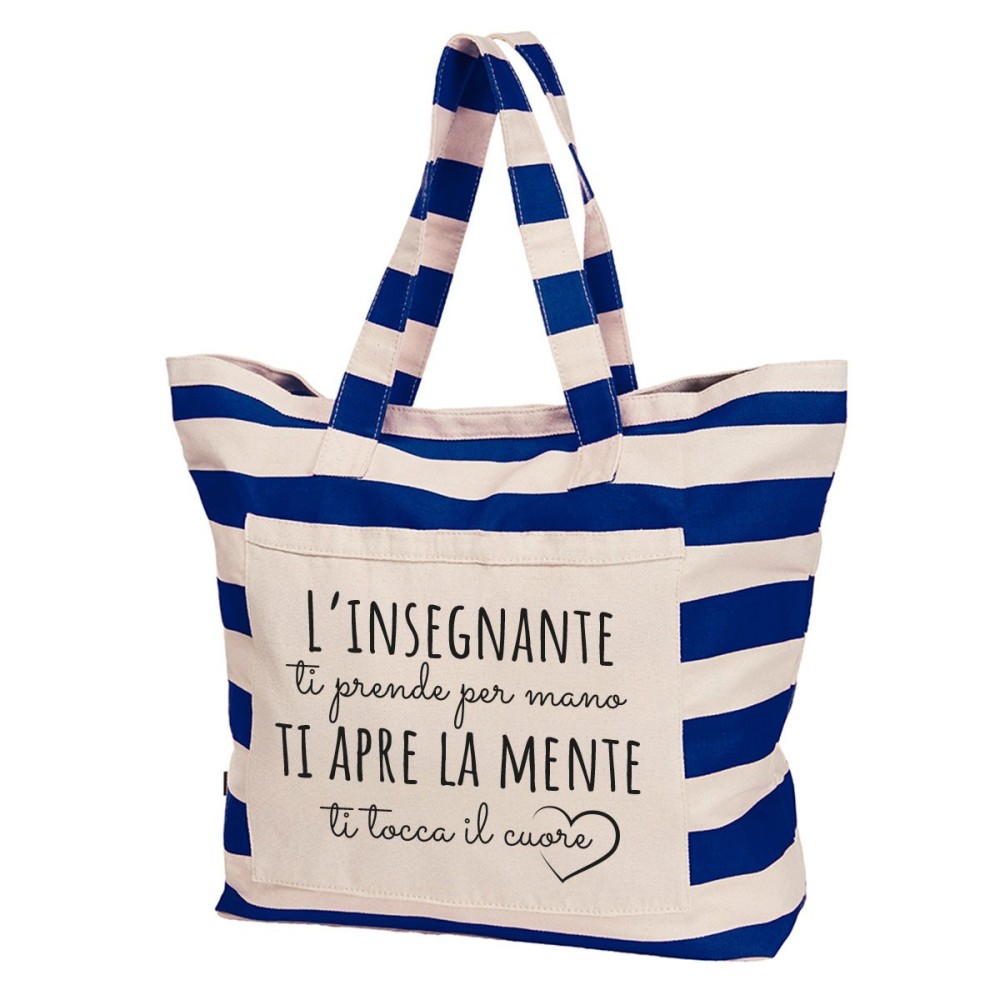 Borsa mare maestra / insegnante con frase personalizzata