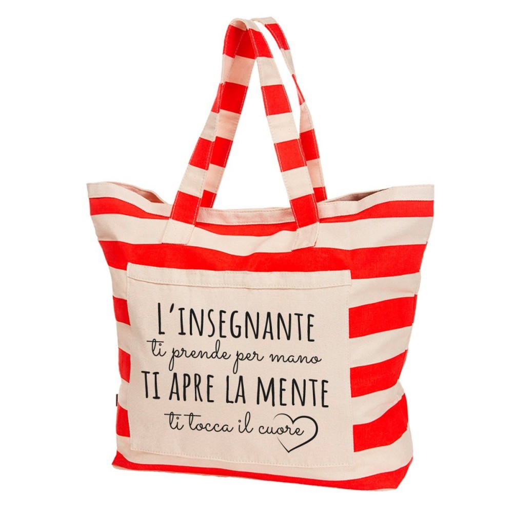 Borsa mare maestra / insegnante con frase personalizzata