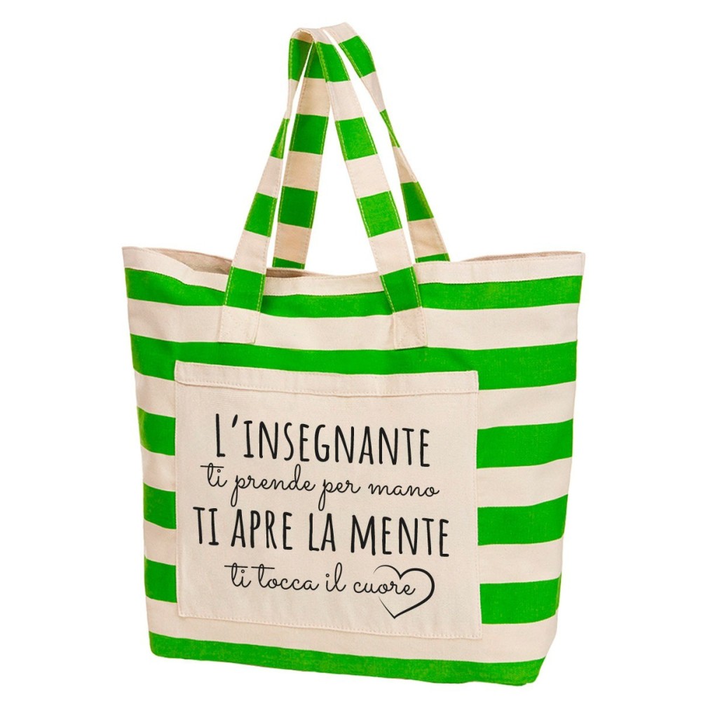 Borsa mare maestra / insegnante con frase personalizzata