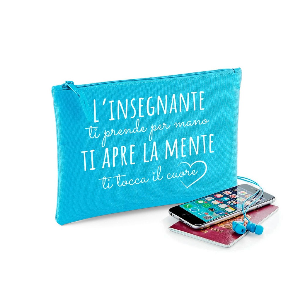 Pochette/astuccio per maestra"L'insegnante ti prende per mano" personalizzata con nome e classe