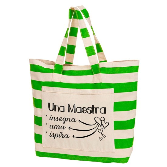 Borsa mare maestra / insegnante con frase personalizzata e classe
