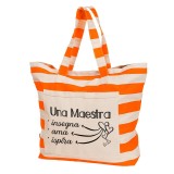 Borsa mare maestra / insegnante con frase personalizzata e classe