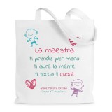 Borsa shopper personalizzata con nome per la maestra
