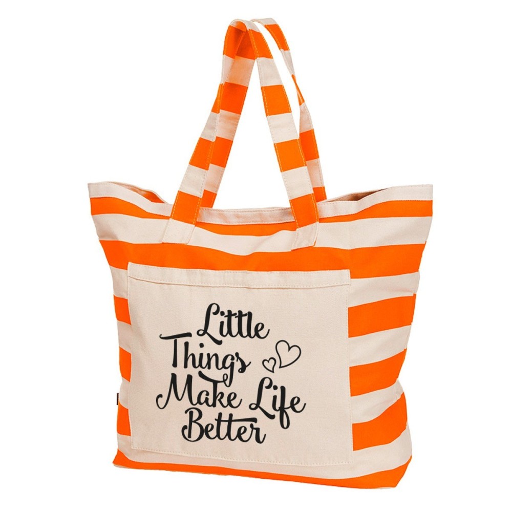 Borsa mare con la scritta "Little things make life better"