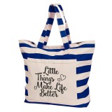 Borsa mare con la scritta "Little things make life better"
