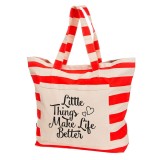 Borsa mare con la scritta "Little things make life better"
