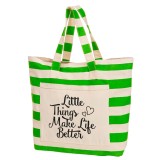 Borsa mare con la scritta "Little things make life better"