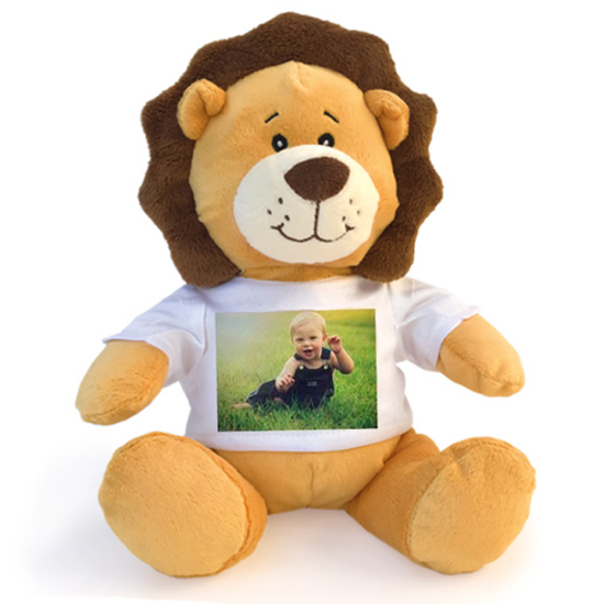 Leone peluche personalizzato con foto o dedica