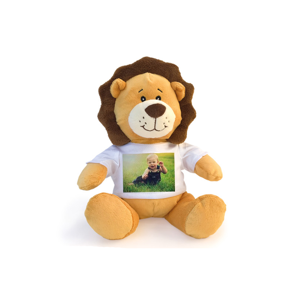 Leone peluche personalizzato con foto o dedica