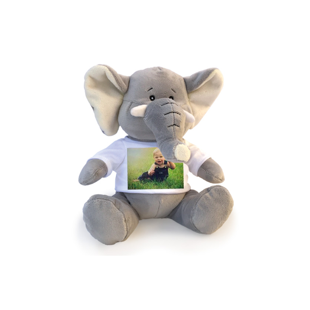 Elefante Peluche Personalizzato Con Foto O Scritta Sulla Maglietta