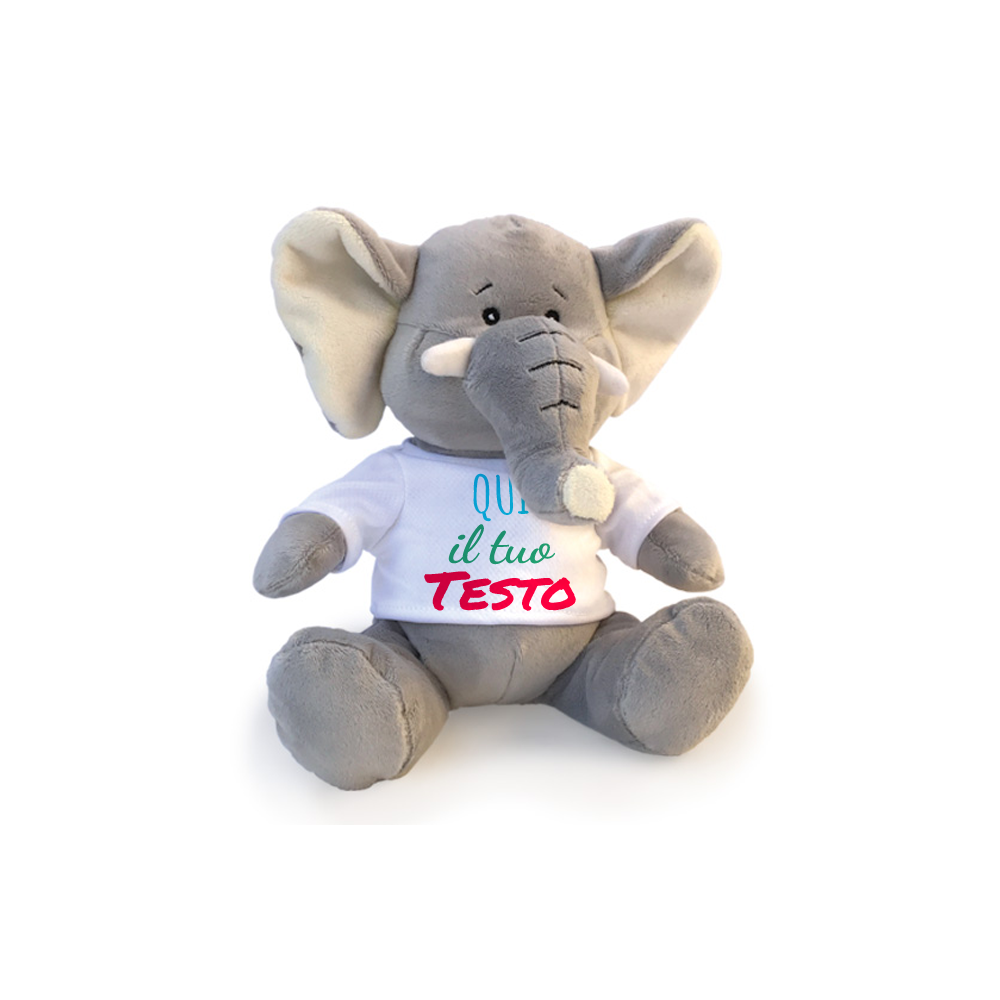 Elefante Peluche Personalizzato Con Foto O Scritta Sulla Maglietta