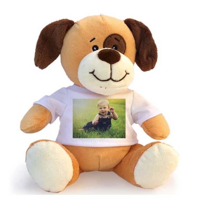 Peluches con maglietta personalizzata con foto e testo