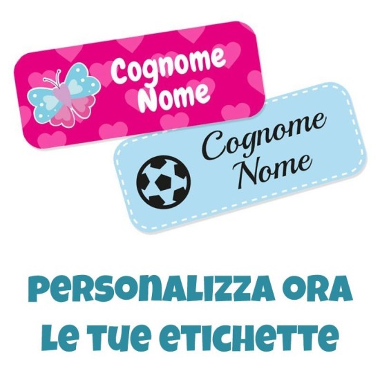 Etichette termoadesive per l'asilo personalizzate 50x20 per grembiule abiti bavaglino ecc