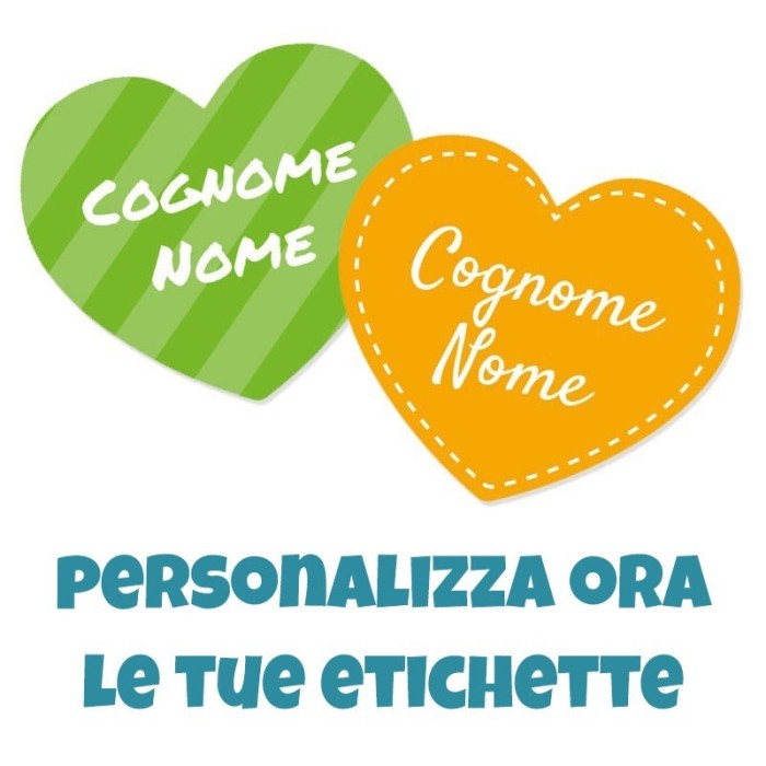 Etichette termoadesive per l'asilo personalizzate 38x33 per grembiule abiti bavaglino ecc