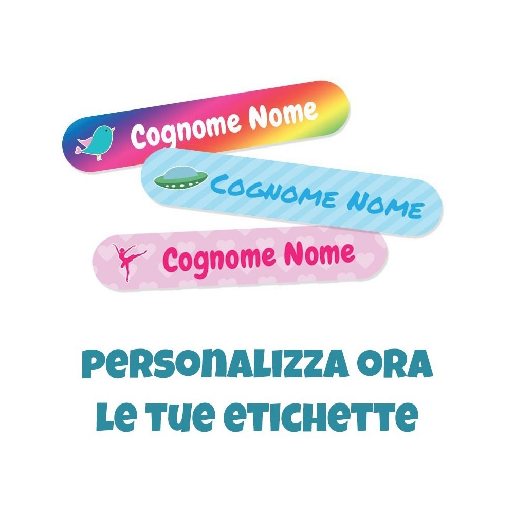 Etichette adesive per la scuola personalizzate 56x11 per matite pennarelli ecc
