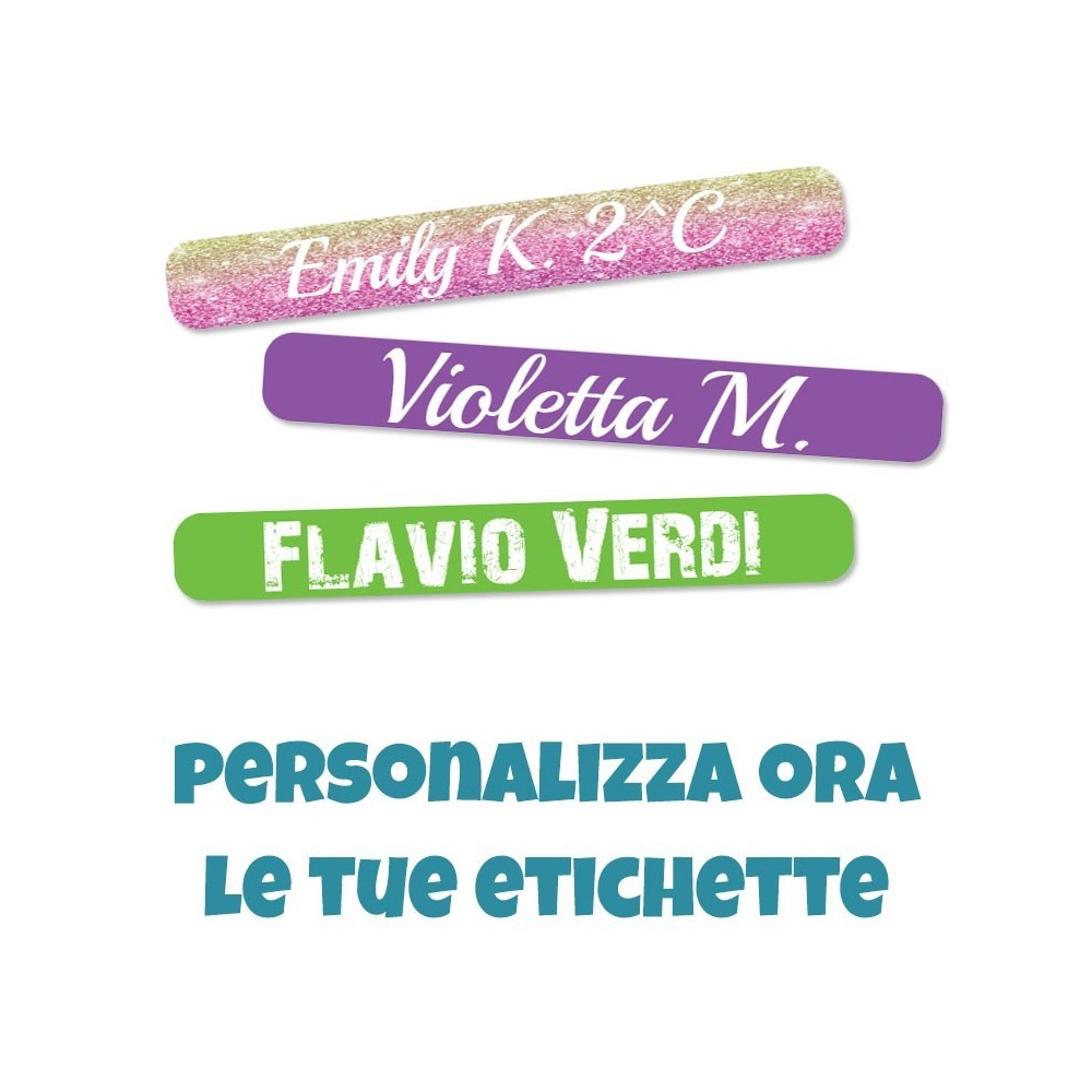 Etichette adesive per la scuola personalizzate 46x6 per matite pennarelli ecc