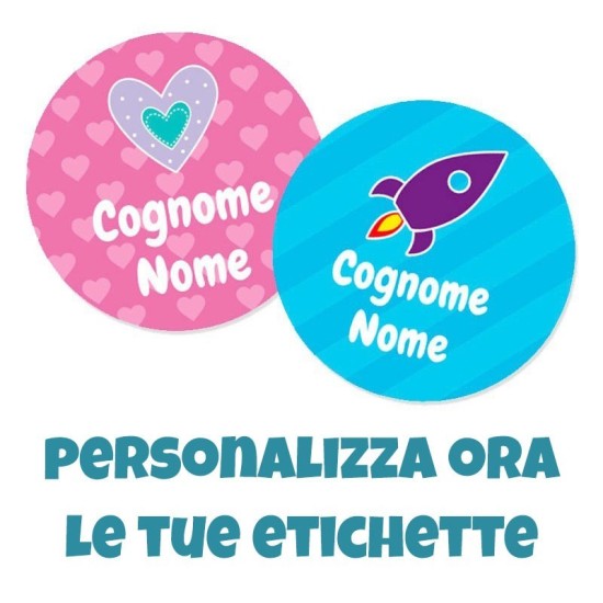 Etichette termoadesive per l'asilo personalizzate 38x38 per grembiule abiti bavaglino ecc