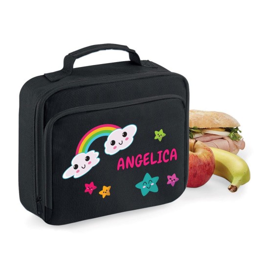 Lunch Box Borsa Frigo personalizzata con arcobaleno e nome