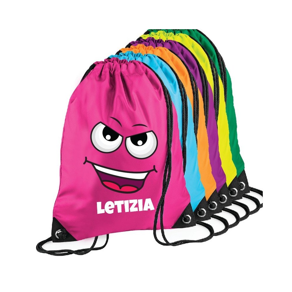 Sacca zainetto smile furbetto con nome personalizzato
