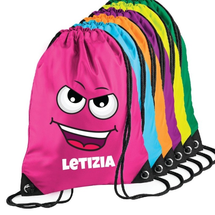 Sacca zainetto smile furbetto con nome personalizzato