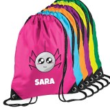 Sacca zainetto per bambini per asilo o scuola, personalizzata con ragnetto e nome