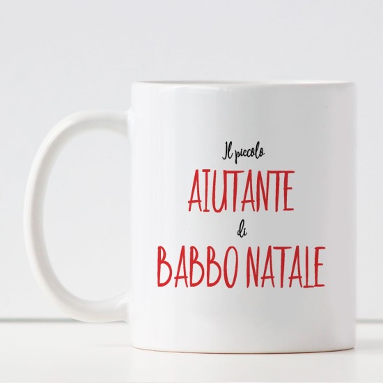 Tazza bambini personalizzata "Il piccolo aiutante di Babbo Natale" con nome