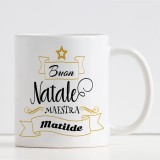 Tazza Buon Natale Maestra personalizzata con nome e classe