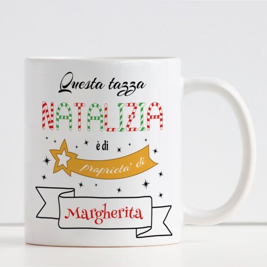 Tazza Natalizia personalizzata con nome e dedica
