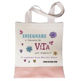 Shopper regalo maestra personalizzata "Insegnare è toccare la vita per sempre"