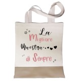Shopper regalo maestra personalizzata "La migliore maestra di sempre"